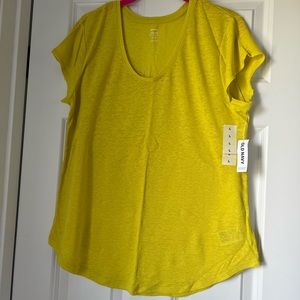 Old Navy yellow scoop neck tee L